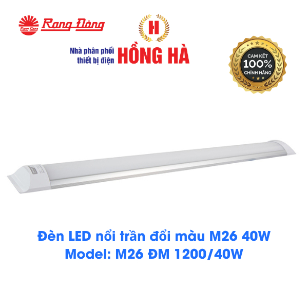 [RẠNG ĐÔNG] Đèn LED nổi trần đổi màu M26 40W Model: M26 ĐM 1200/40W