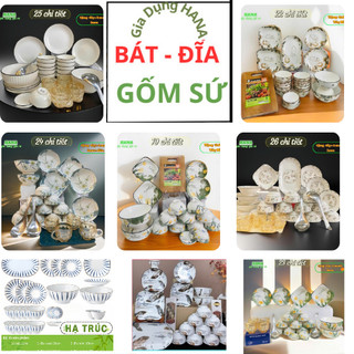 Bộ tô chén bát dĩa ăn cơm hoa tiết 4Dgốm sứ bát tràng, bộ đồ ăn cao cấp, bao bù bể vỡ