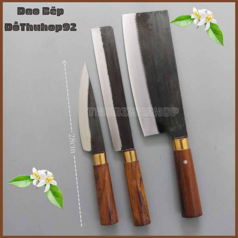 [Bộ 3 Dao Bếp] Dao Chặt Gà-Dao Thái Thịt-Dao Lọc Thịt NHÍP XE ÔTÔ CHUẨN