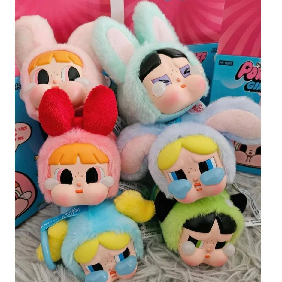 CRYBABY × Powerpuff Girls Series-Vinyl Face Plush Móc Khoá Crybaby ( Rep 1.1 No Box)