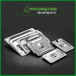 Nắp khay Inox đựng topping 1/9, 1/6, 1/4, 1/3, 1/2 có lỗ và không có lỗ hàng dầy