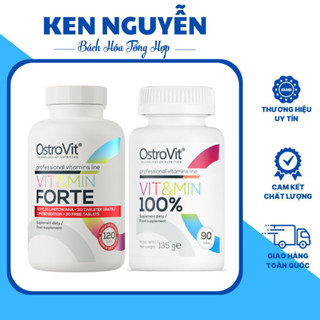 Ostrovit Vit&Min 100% và Vit&min Forte Viên uống bổ sung Vitamin, Khoáng chất Cung Cấp 13 Loại Vitamin Thiết Yếu & 9 KC