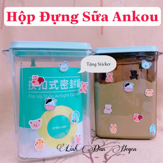 TẶNG 20 STICKER- Hộp đựng sữa bột ankou 1,7 2,3l chính hãng, hộp đựng sữa chân không 400 600 900g