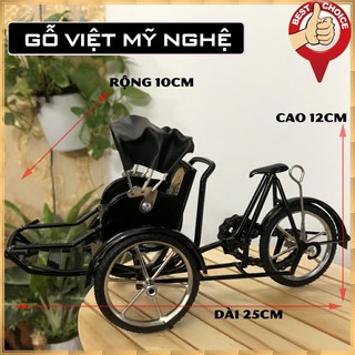 [Dài 25cm] Mô Hình Xe Xích Lô Sắt Trang Trí kệ sách - Bàn làm việc - thủ công mỹ nghệ sắt Việt Nam