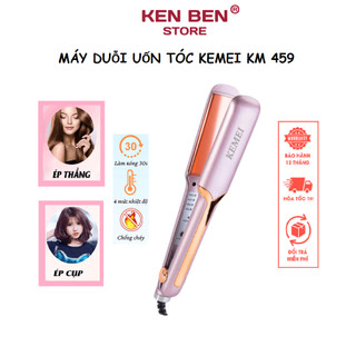 Máy Ép Uốn Tóc KEMEI KM-459 Đa Năng 4 Mức Chỉnh Nhiệt, Không Gây Khô, Sơ, Hư Tổn Tóc
