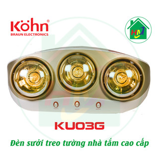Đèn Sưởi Treo Tường Nhà Tắm Kohn KU03G Cao Cấp