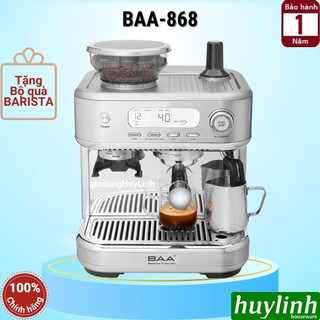 Máy pha cà phê baa-868 - tích hợp máy xay - tặng bộ quà barista