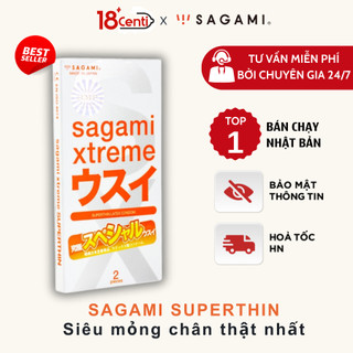 Bao cao su siêu mỏng kéo dài thời gian Sagami Xtreme Super Thin - Hộp 2 chiếc