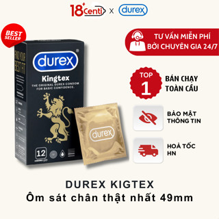 Bao Cao Su Durex Kingtex Ôm Sát Cho Cuộc Yêu Trở Nên Thú Vị 1 Hộp 12 - 18CENTI