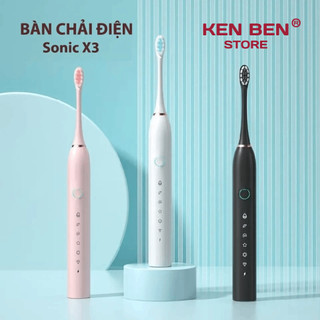 Bàn Chải Điện Sonic X3 Plush, Đánh Răng Tự Động Với 6 Chế Độ, Đầu Chải Mềm Mịn, Chống Nước Tuyệt Đối
