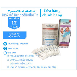 Muối rửa mũi Xoang Nasopure - Tenage Kit ( 10 Gói Muối ) - Chính Hãng Mỹ | Viêm mũi dị ứng