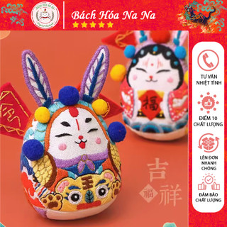 Bộ kit tự thêu DIY túi thơm thỏ TÌNH YÊU- tự làm phụ kiện túi sách-NGUYÊN LỆU tự thêu tay cho người mới -bách hoá na na
