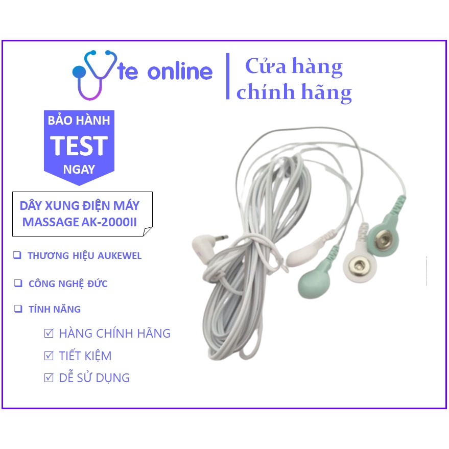 Dây Xung Điện 4 Đầu Dùng Cho Máy Aukewel | AK-2000II, AK-2000III, AK VIP Mát Xa, Trị Liệu