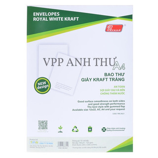 BAO THƯ VÀNG , TRẮNG A4 GRAND X/10c