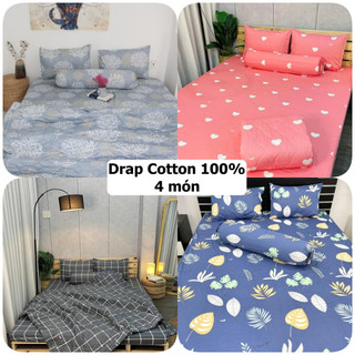 Drap Cotton 100% cao cấp chất vải dày dặn, thấm hút mồ hôi