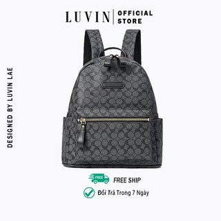 Balo Da Họa Tiết Monogram LUVIN, Họa Tiết In Chìm Tinh Tế, Không Gian Balo Rộng Rãi