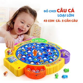 [HÀNG LOẠI 1] Đồ chơi câu cá cho bé loại lớn 45 con, 5 cần câu (Video Thật)