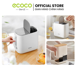 Hộp giấy rút ECOCO tích hợp thùng rác mini để bàn 2in1 thông minh thế hệ mới, chia ngăn rộng rãi, nút bấm tiện lợi 24031