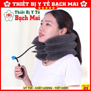 Đai Quấn Cổ Bơm Hơi - Đai Kéo Cổ Điều Trị Đau Mỏi Cổ Gáy