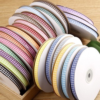 Set 3m-10m ruy băng kẻ caro 0.95cm (8 màu) làm buộc tóc, đồ handmade