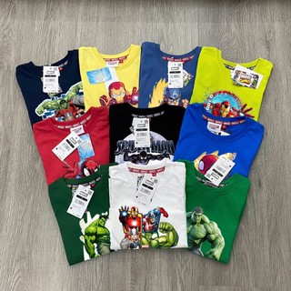 Áo cotton dài tay siêu nhân Marvel xuất dư xịn cho bé trai 3-12T