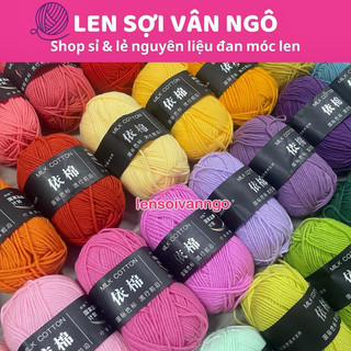 Len Milk Cotton mác đen (cuộn 50gr) (Bảng màu 1)