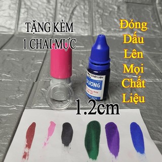 Khắc con dấu tích điểm đóng lên mọi chất liệu 1.2cm | Tặng kèm 1 chai mực mọi chất liệu 10ml