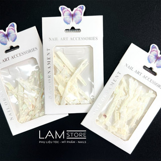 Xà cừ trắng siêu mỏng làm vân đá, ẩn móng tráng trí nail LAM STORE