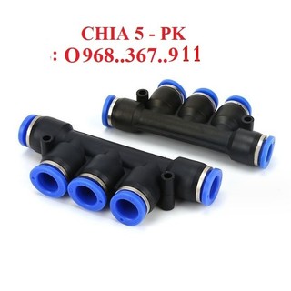 Đầu cút nối chia 5 khí nén phun sương PK các cỡ
