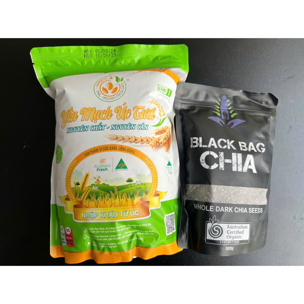 Combo yến mạch và hạt chia úc