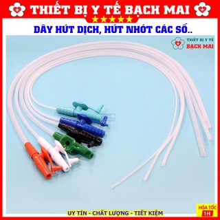 (Combo 10) Dây Hút Dịch, Hút Nhớt, Hút Đờm Hoàng Sơn Các Số 8, 10, 12, 14, 16