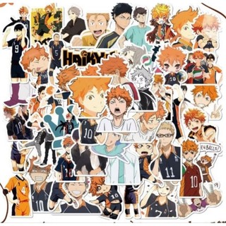 Set combo 50 miếng dán sticker hoạt hình anime Vua bóng chuyền Haikyuu chống thấm nước dán nón mũ bảo hiểm laptop vali