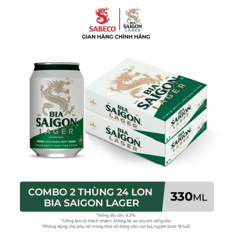 Combo 2Thùng Bia Sài Gon Lager (48lon x 330ml)