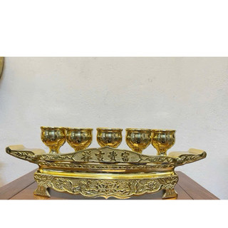 Bộ Khay chén Bằng đồng +5 chén bằng đồng nguyên chất