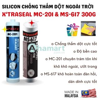 Silicon chống dột, dán đa năng siêu dính, làm ron, chống thấm ngoài trời X'traseal MS-617, chống dột mái tôn MC-201