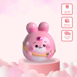 Heo đất tiết kiệm Thỏ đeo túi dâu, ống heo đất lợn đất tiết kiệm nhỏ dễ thương xinh xắn - Xưởng Lợn Đất Tiết Kiệm