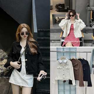 METWO. - Áo khoác bò jeans ngắn kaki denim croptop trơn basic QC dáng lửng form rộng dày dặn ulzzang Hàn Quốc #536