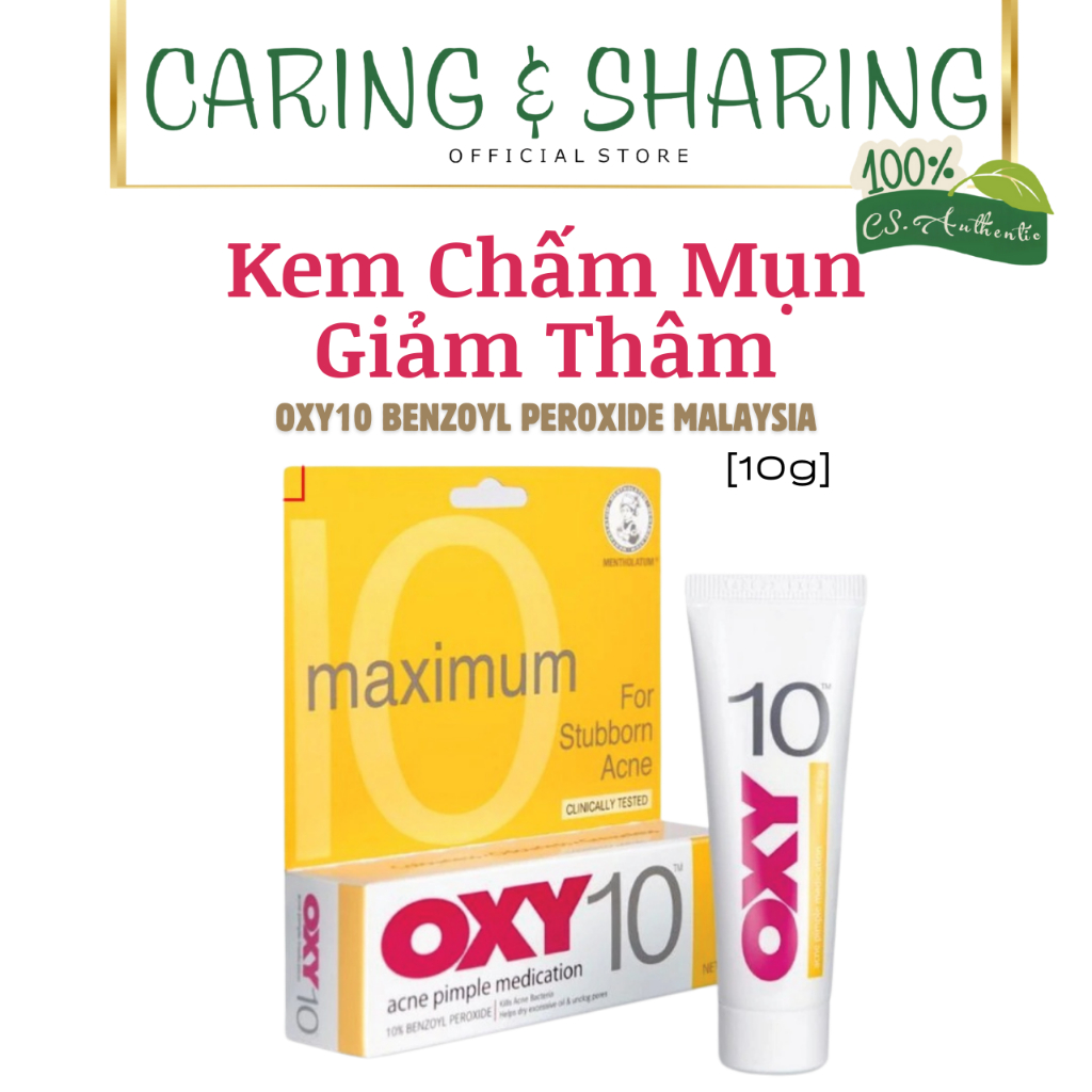 OXY 10 giảm mụn, giảm thâm. Kem chấm mụn Oxy10 Benzoyl Peroxide Malaysia
