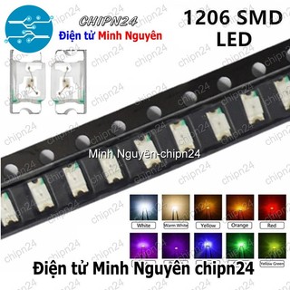 [25 con] led dán smd 1206 (đỏ/vàng/xanh lá/xanh dương/trắng/cam) - [chọn loại]