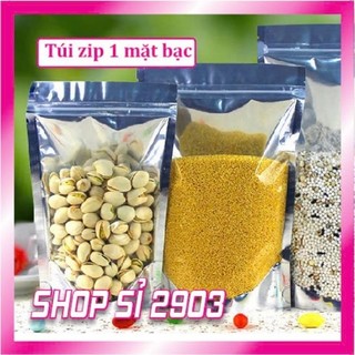 1 Kg túi zip đáy đứng - túi zip 1 mặt bạc 1 mặt trong - Túi zip ghép