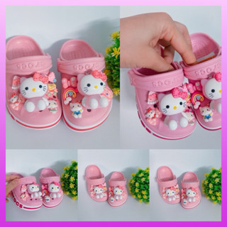 [ Tặng 12 Sticker ] Dép Croc Baya màu hồng mix kity đèn Nháy cho bé gái Muncrocs sỉ lẻ sục crocss trai nam nữ người lớn