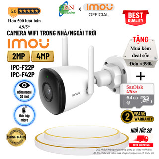 Camera wifi gia đình IPC F22P Imou 2.0MP, tích hợp micro, lắp đặt ngoài trời