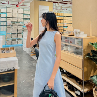  Đầm Fabric Holic kẻ sọc dáng dài cột dây sau lưng 