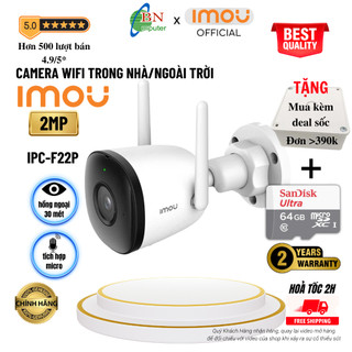 Camera wifi Imou F22P 2MP, tích hợp micro, lắp được ngoài trời, bảo hành 24 tháng
