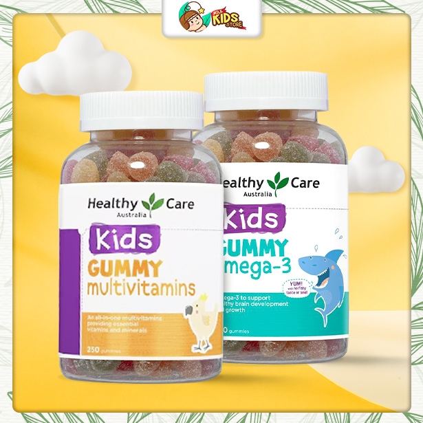 Kẹo dẻo Gummy Omega 3 và Vitamin Gummy Multivitamins Healthy Care Úc cho bé 250 viên (H0014,H0015)