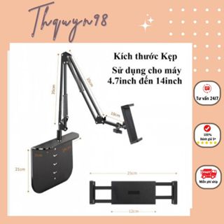 Giá kẹp ẩn treo khe thành bàn giường đệm vừa là giá đỡ để bàn cho điện thoại/Máy tính bảng/Ipad/Tab/Màn hình to Thquyn98