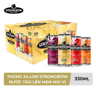 Lốc 6 lon cao bia strongbow cider đặc biệt 4 vị - trái cây len men strongbow