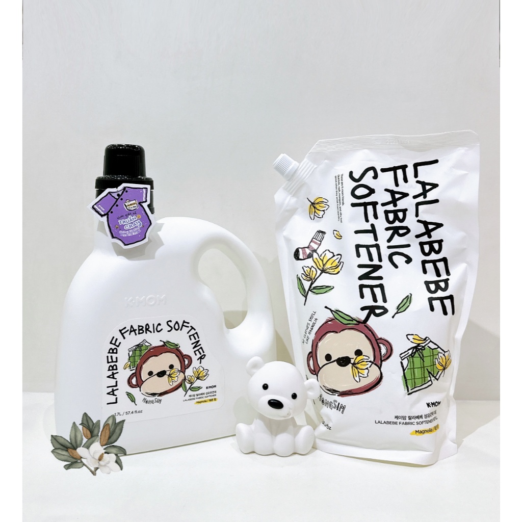 Nước giặt đồ sơ sinh hữu cơ K-MOM Hàn Quốc / thuần chay K-MOM LALABEBE LALAPOPO - Can 1700ml/ Túi 13