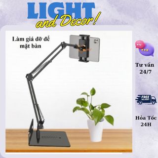Giá đỡ ẩn treo khe thành bàn giường nặng 1,5kg đỡ để bàn cho điện thoại/Máy tính bảng/Ipad/Tab/Màn hình to_LightDecor898