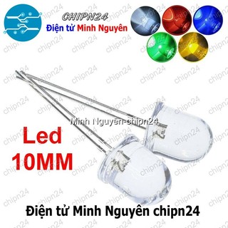 [10 con] (tk1) led 10mm trong siêu sáng (đỏ/vàng/xanh lá/dương/trắng/tím/cam/7 màu rgb)- [chọn loại]